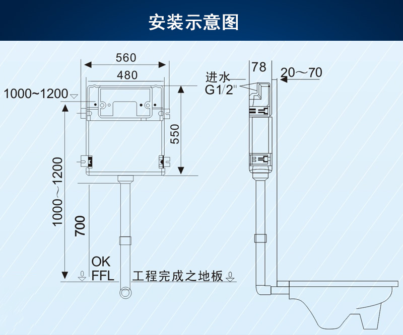 隐藏水箱示意图